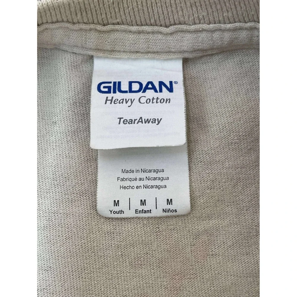 Gildan Heavy Cotton Youth Medium T Shirt Tan Circus Elephant 